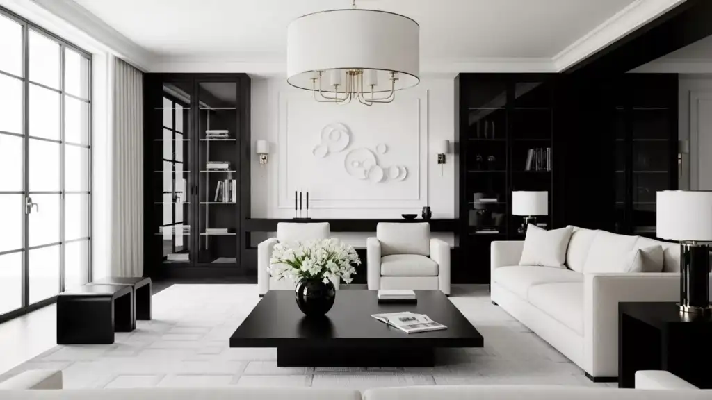 Top 10 Black and White Living Room, Luxury Style and Design Ideas